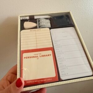 *opened* Knock Knock Personal Library Kit with Red and White Accents